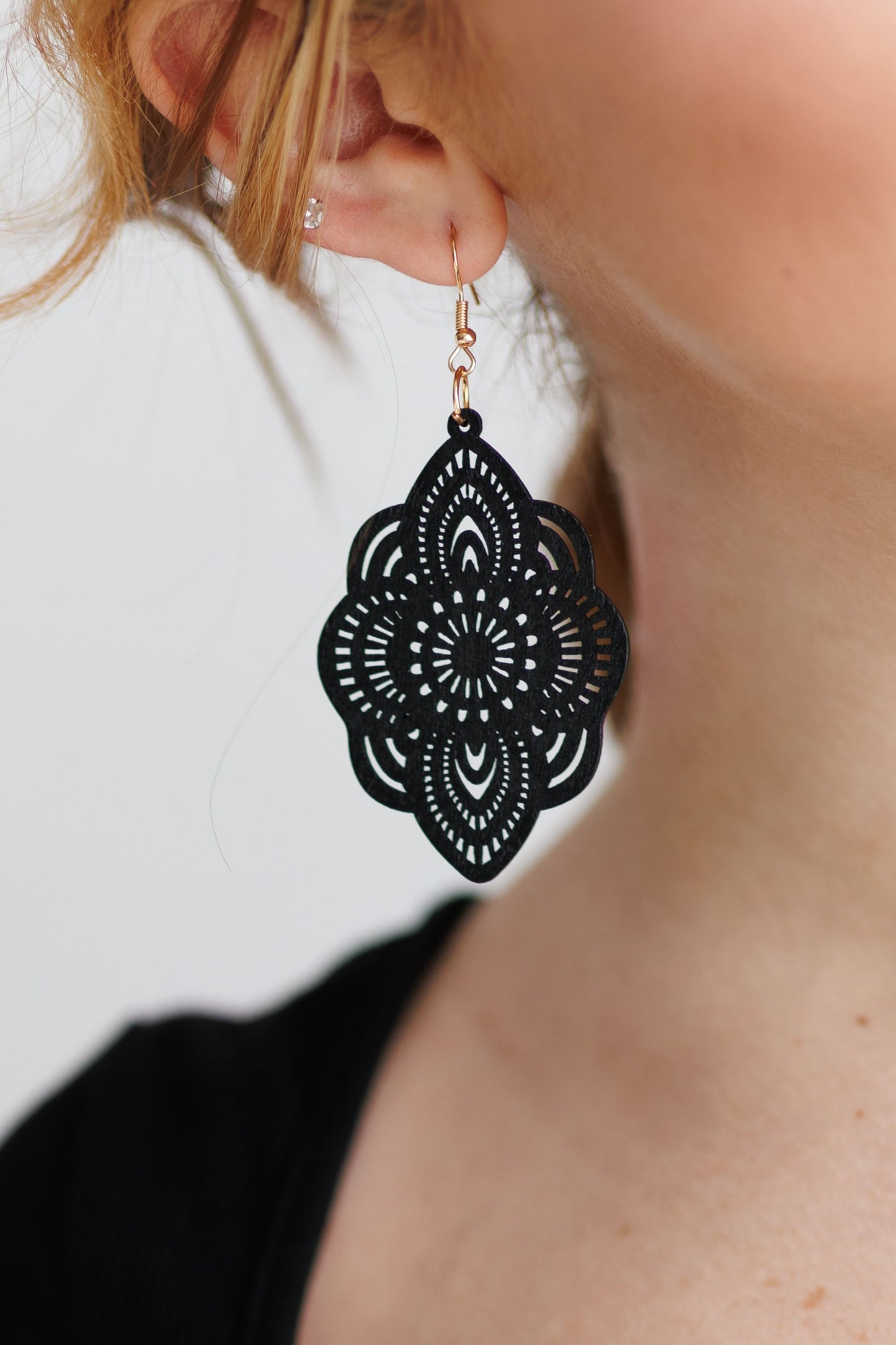 Beautiful Black Wood Earrings