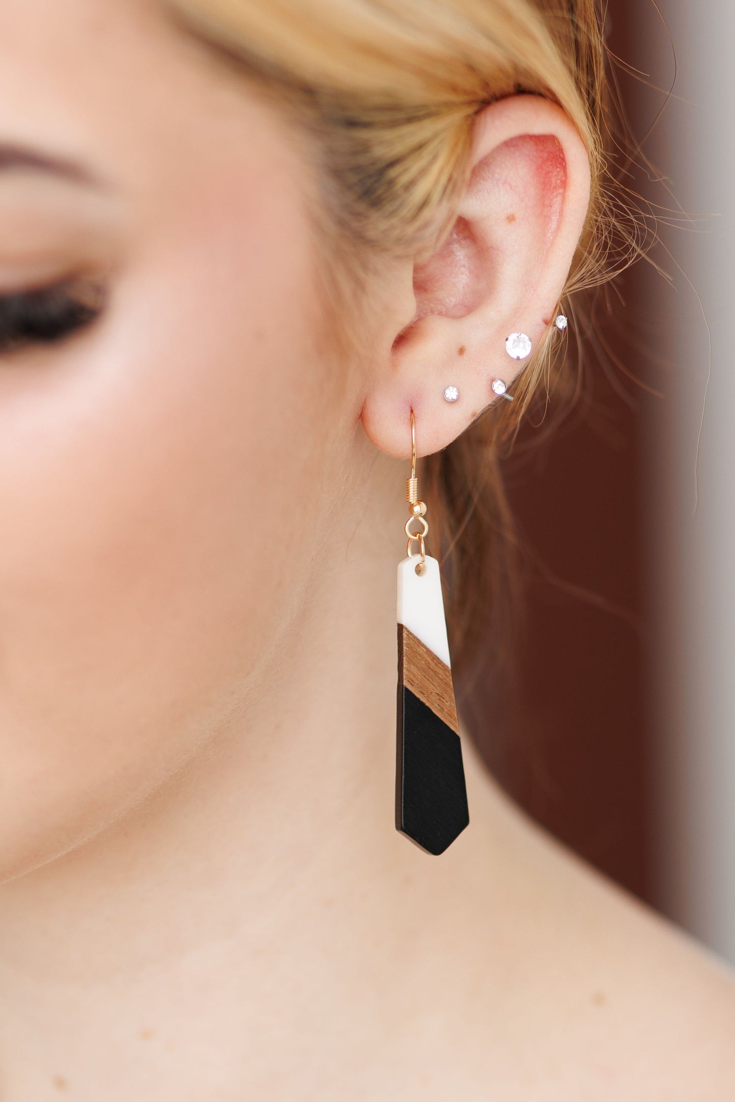 Beautiful Wood and Resin Earrings