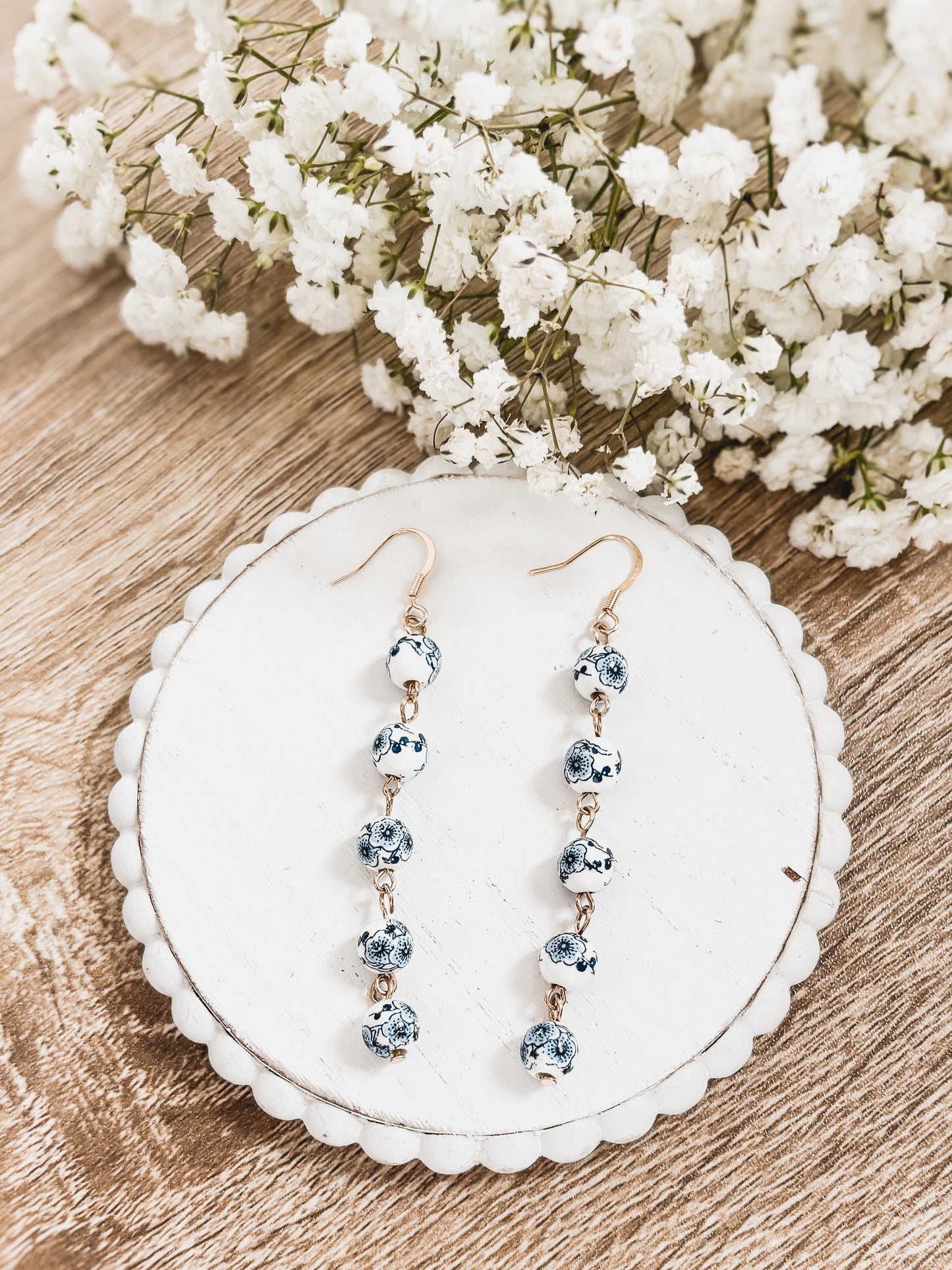 Beautiful Porcelain Drop Earrings