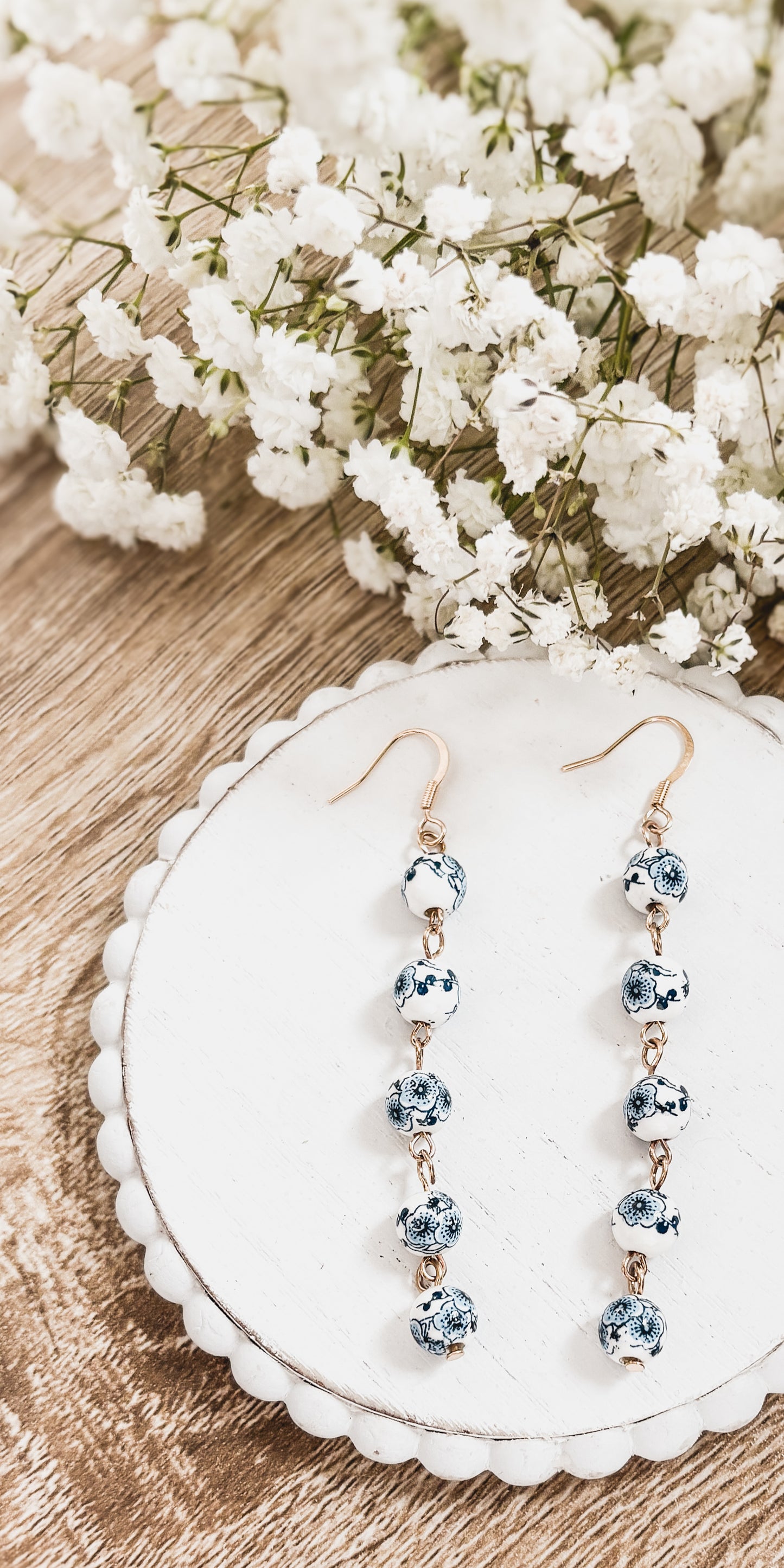 Beautiful Porcelain Drop Earrings