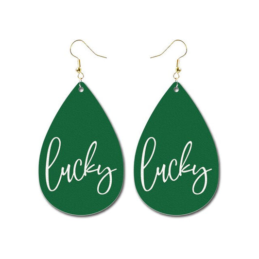 Fun Green "LUCKY" Saint Patrick’s Day Earrings