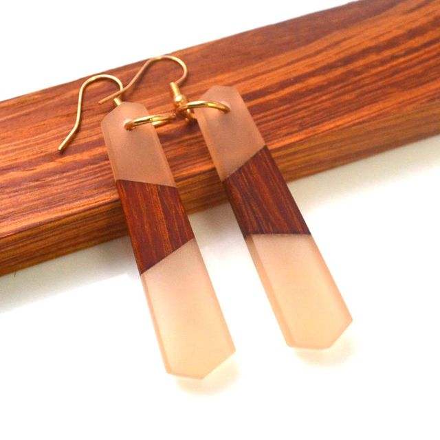 Beautiful Wood and Resin Earrings