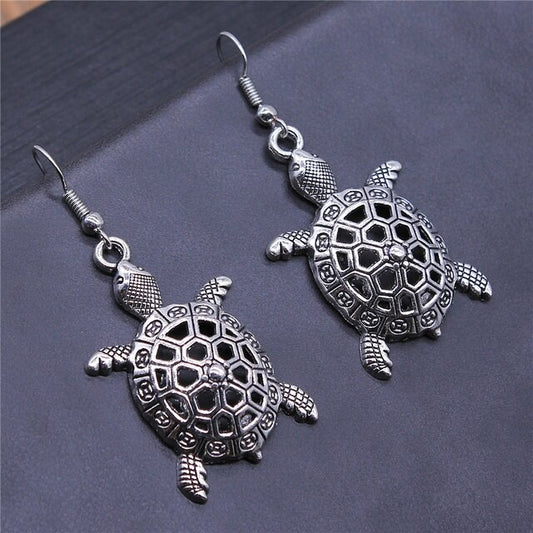 Silver Turtle Earrings