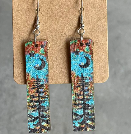 Beautiful Starry Night Drop Earrings