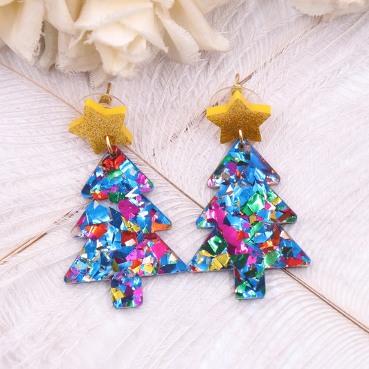 Beautiful Acrylic Christmas Tree Earrings
