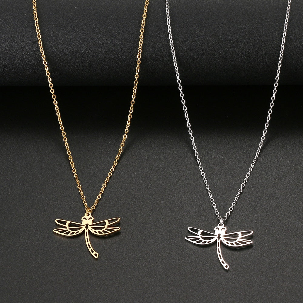 Stainless Steel Dragonfly Necklaces