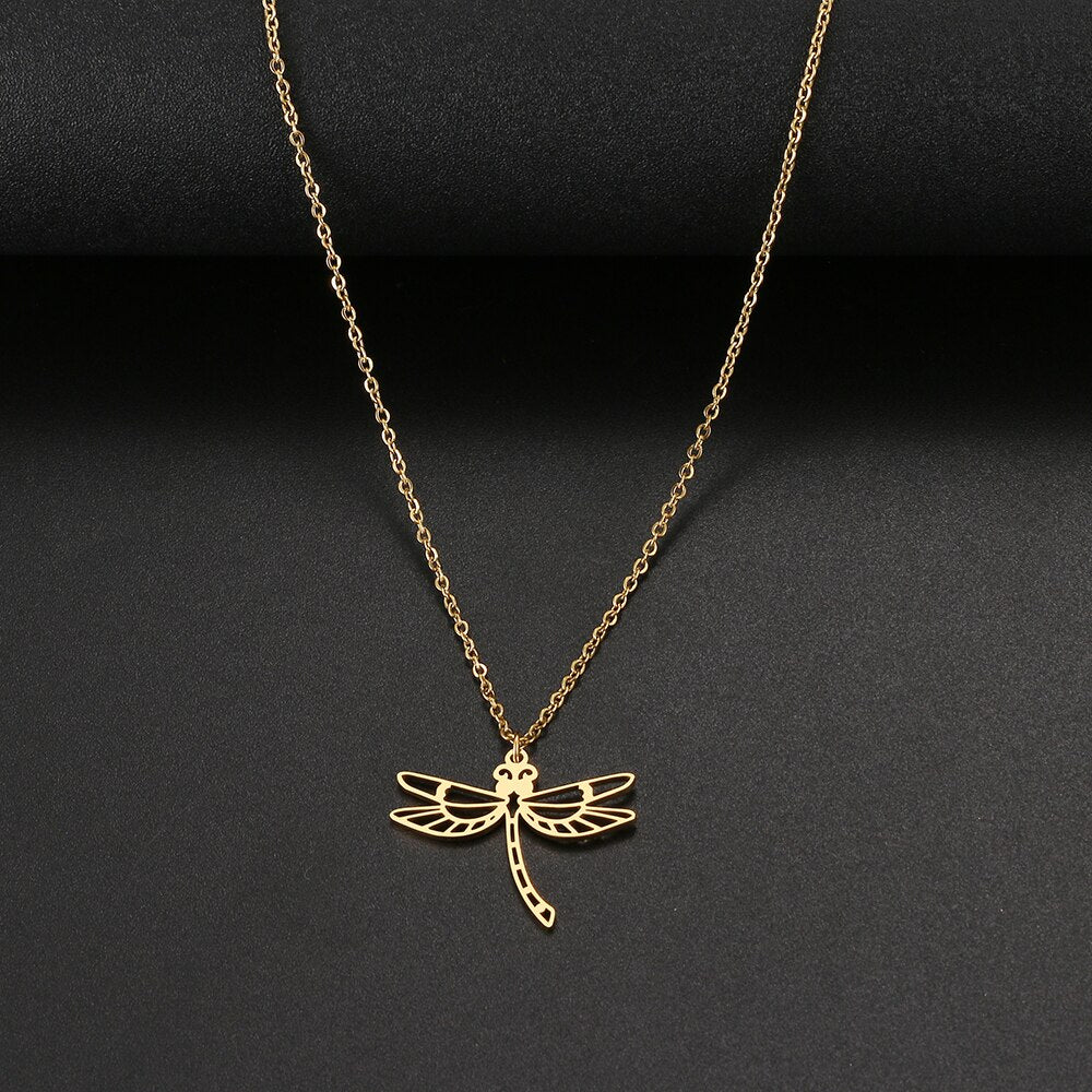 Stainless Steel Dragonfly Necklaces