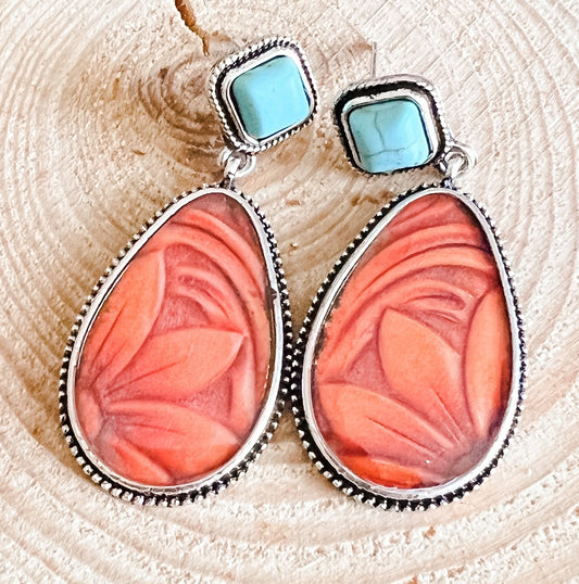 Beautiful Turquoise and Resin Earrings