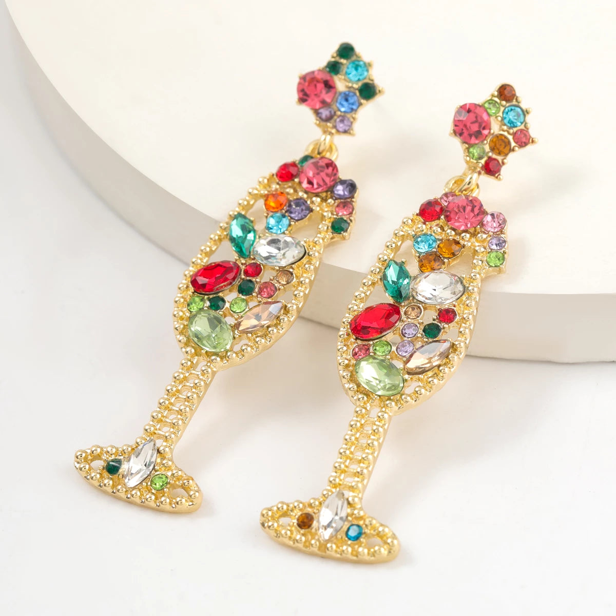 Beautiful Gemstone Champagne Earrings