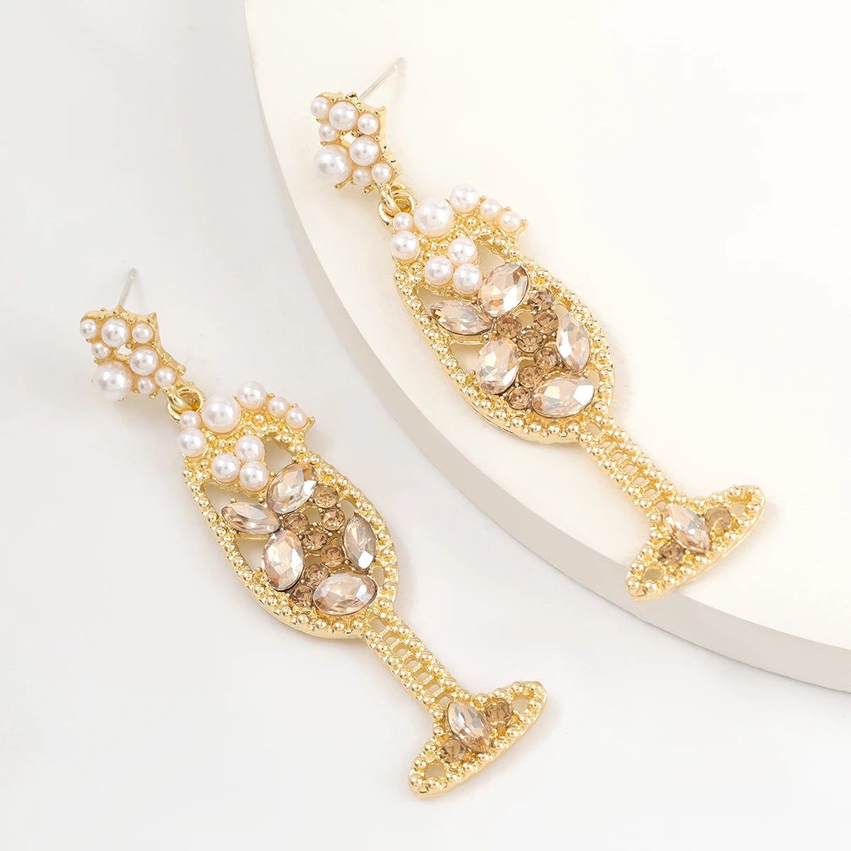 Beautiful Gemstone Champagne Earrings