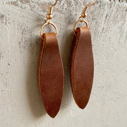 Genuine Leather Drop Earrings