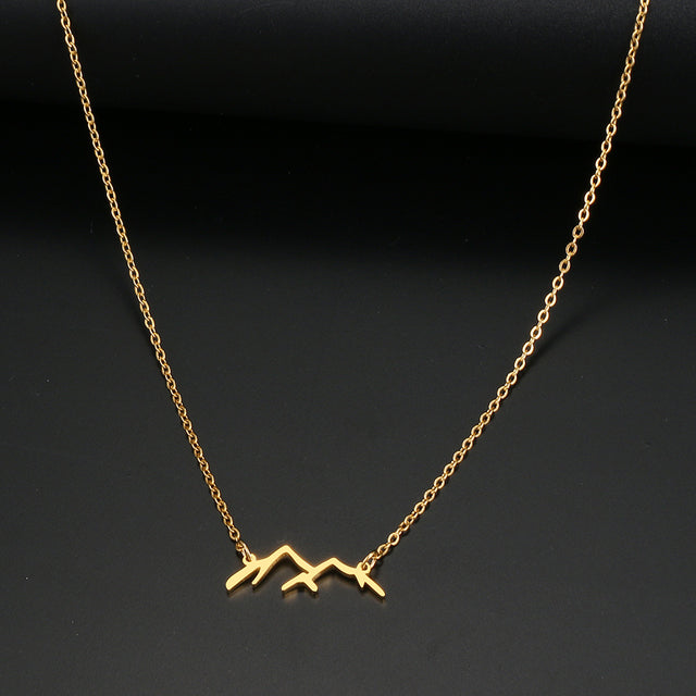 Stainless Steel Gold or Silver Rocky Mountains Necklace