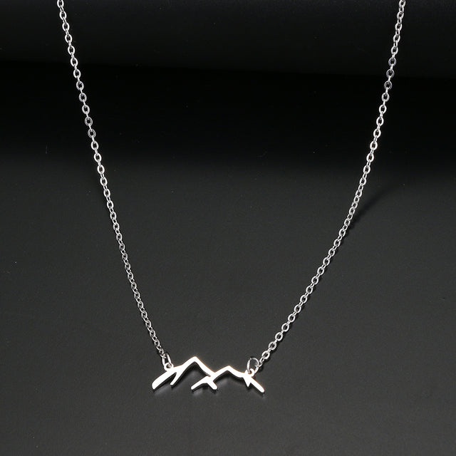 Stainless Steel Gold or Silver Rocky Mountains Necklace